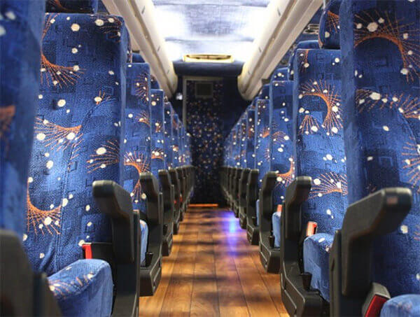 Fishers 50 passenger Charter Bus Interior