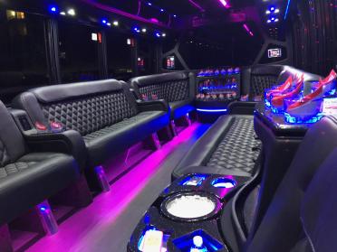 Evansville 15 Passenger Party Bus Interior
