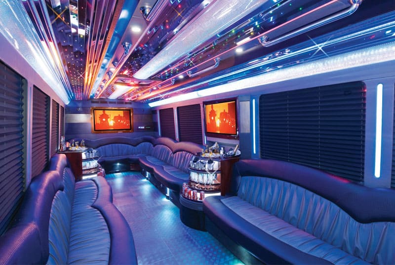 Hammond 20 Passenger Party Bus Interior