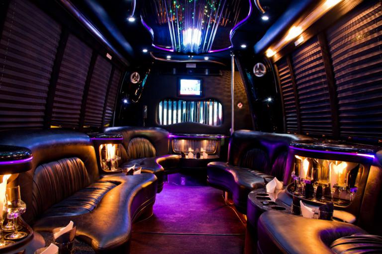 Evansville 22 Passenger Party Bus Interior