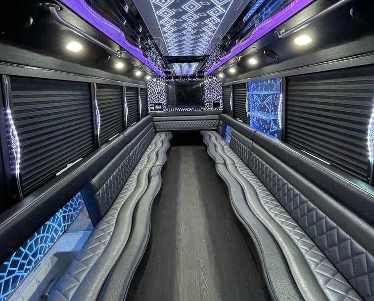Kokomo 30 Passenger Party Bus White Interior