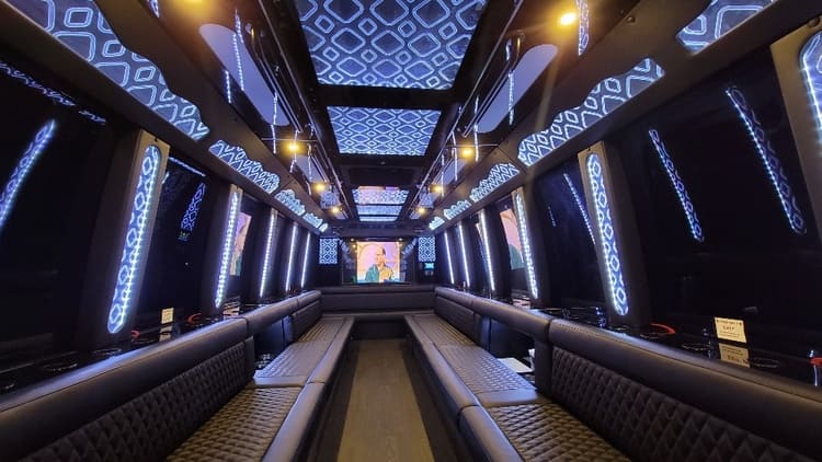 Hammond 40 Passenger Limo Bus Interior