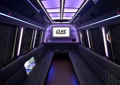 18 Passenger Party Bus interior